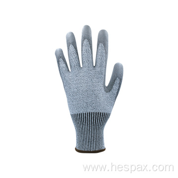 Hespax 13G PU Coated Anti Cut Working Gloves